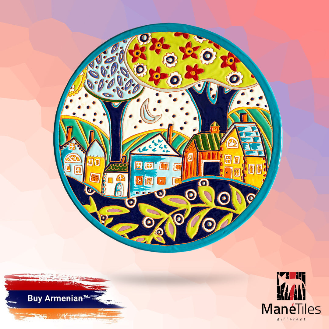 ARMENIAN DECORATIVE CERAMIC CHEESEBOARD