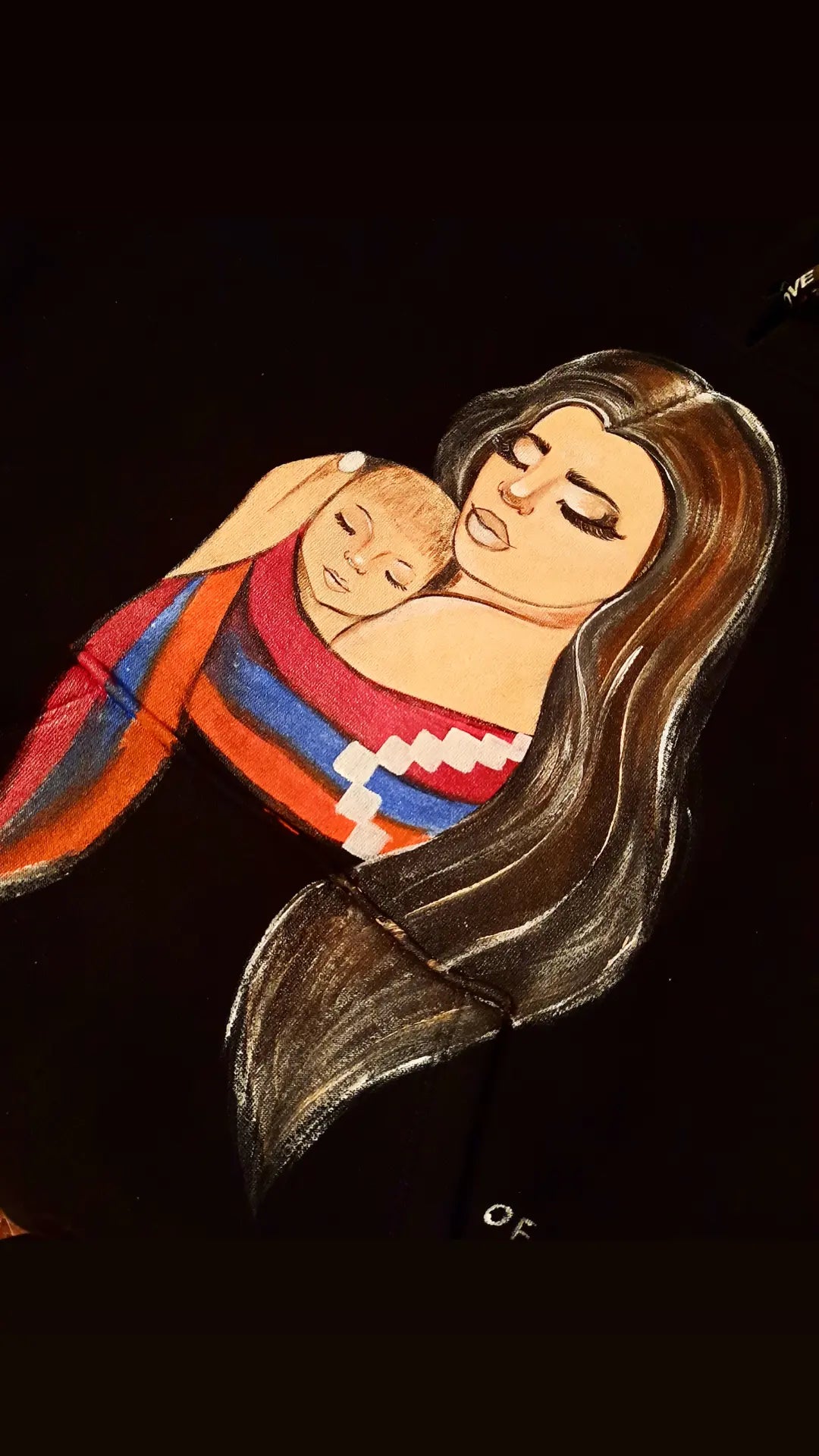 Black Hoodie With Woman Illustration