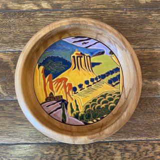 Wooden Plate with Ceramic Tile
