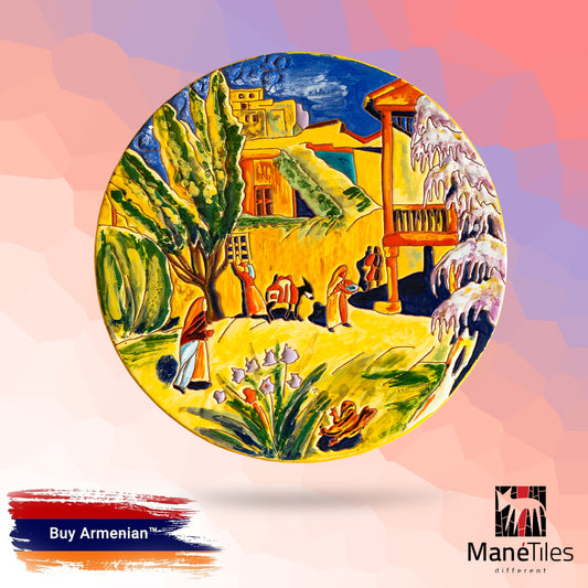 ARMENIAN DECORATIVE CERAMIC CHEESEBOARD