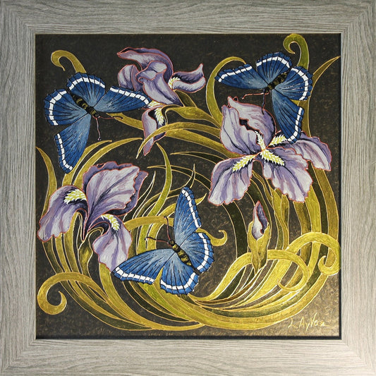"Irises And Butterflies"