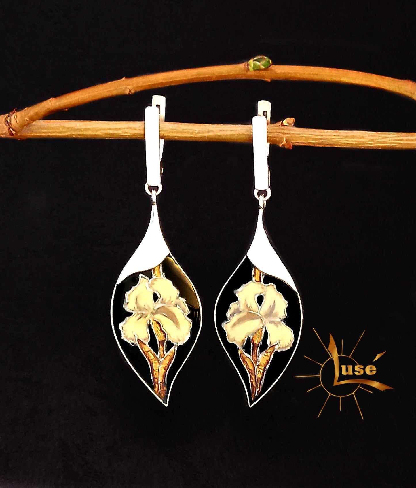"Irises" Silver Earrings