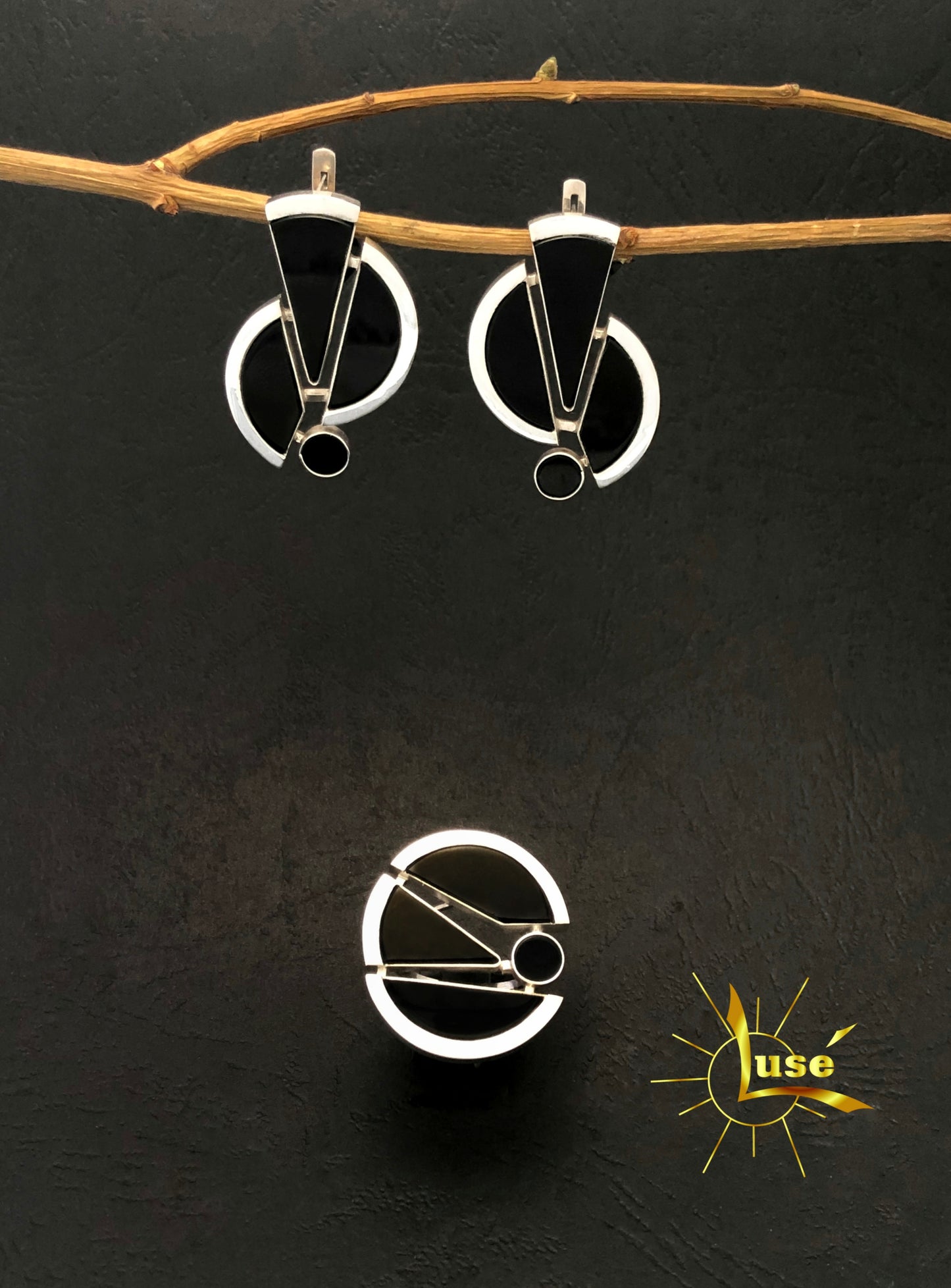 Onyx Silver Jewelry Set