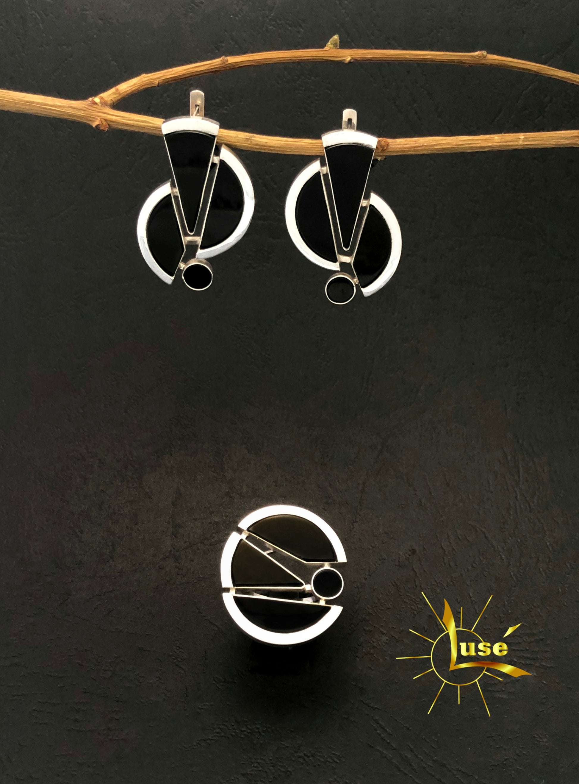 Onyx Silver Jewelry Set