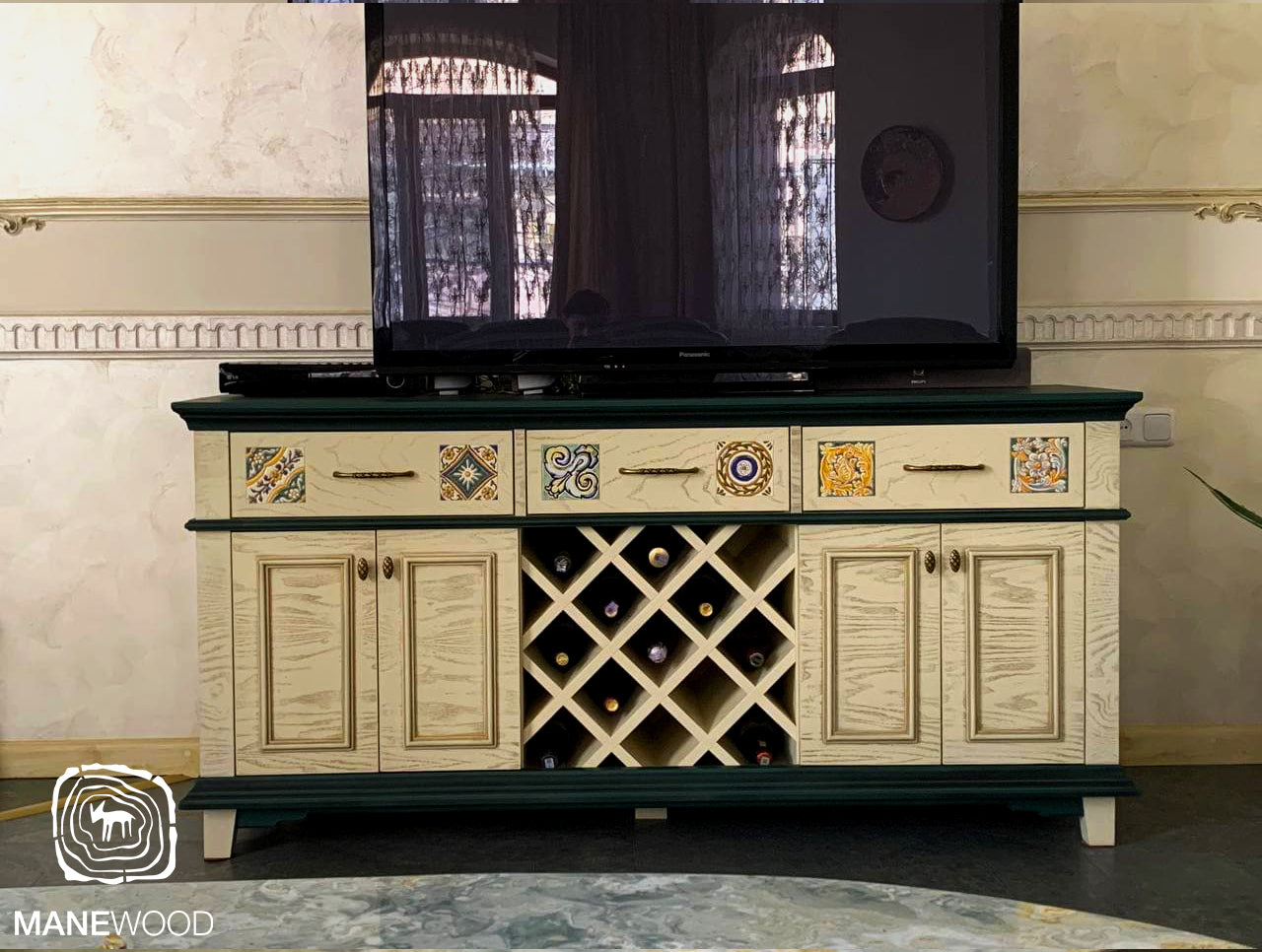 Wooden Ceramic Tile Dresser