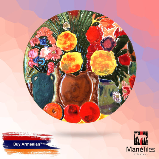 ARMENIAN DECORATIVE CERAMIC CHEESEBOARD