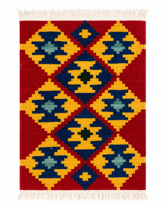 Handmade Armenian Decorative Rug – Traditional Armenian Carpet, 22 x 16 Inches, Handwoven Small Accent Rug, Artisan Home Décor
