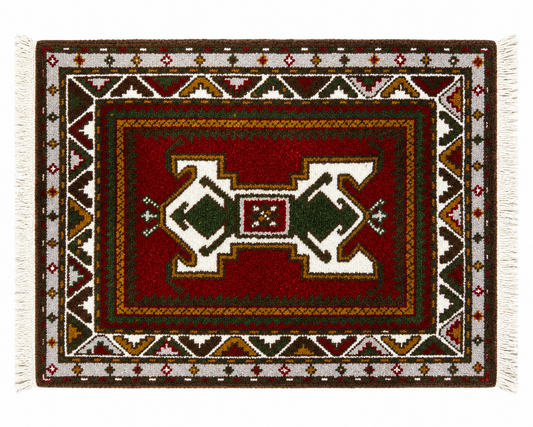 Handmade Armenian Decorative Rug – Traditional Armenian Carpet, 24 x 20 Inches, Artisan Woven Accent Rug, Ethnic Home Décor