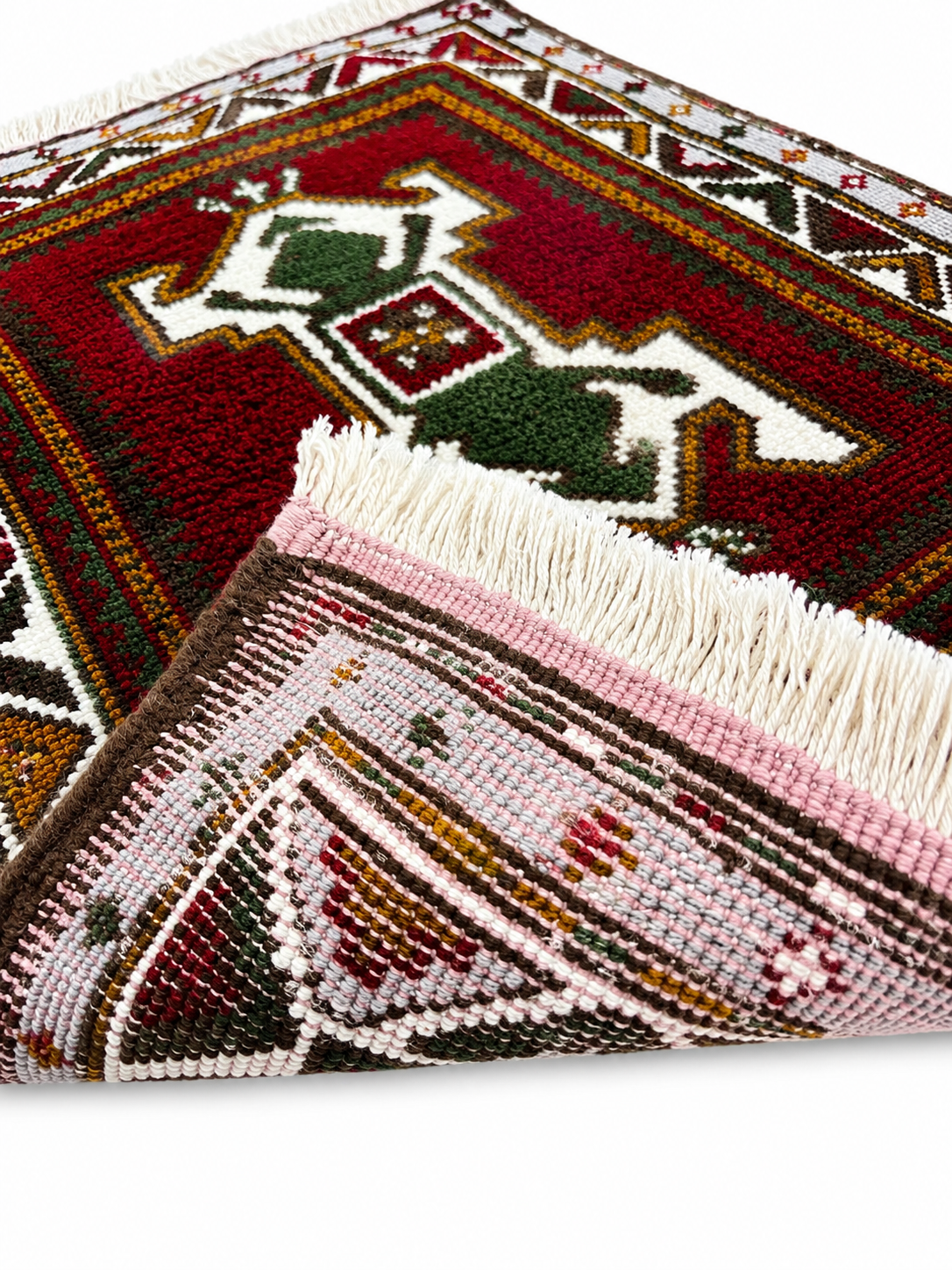 Handmade Armenian Decorative Rug – Traditional Armenian Carpet, 24 x 20 Inches, Artisan Woven Accent Rug, Ethnic Home Décor