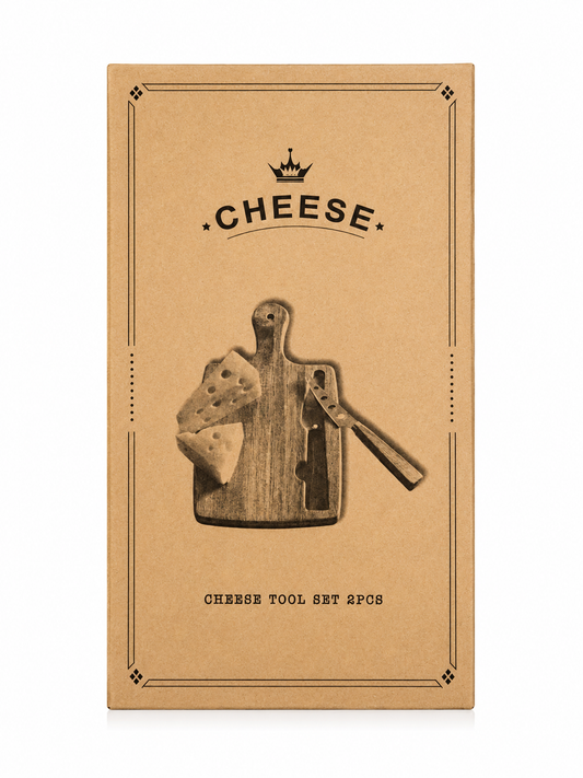 Hand Painted Wooden Cheese Board & Knife Set by Armen Barseghyan – 2 Piece Artisan Cheese Tool Set