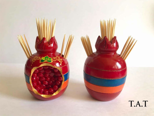 "Pomegranate" Toothpick Jar Set”2”