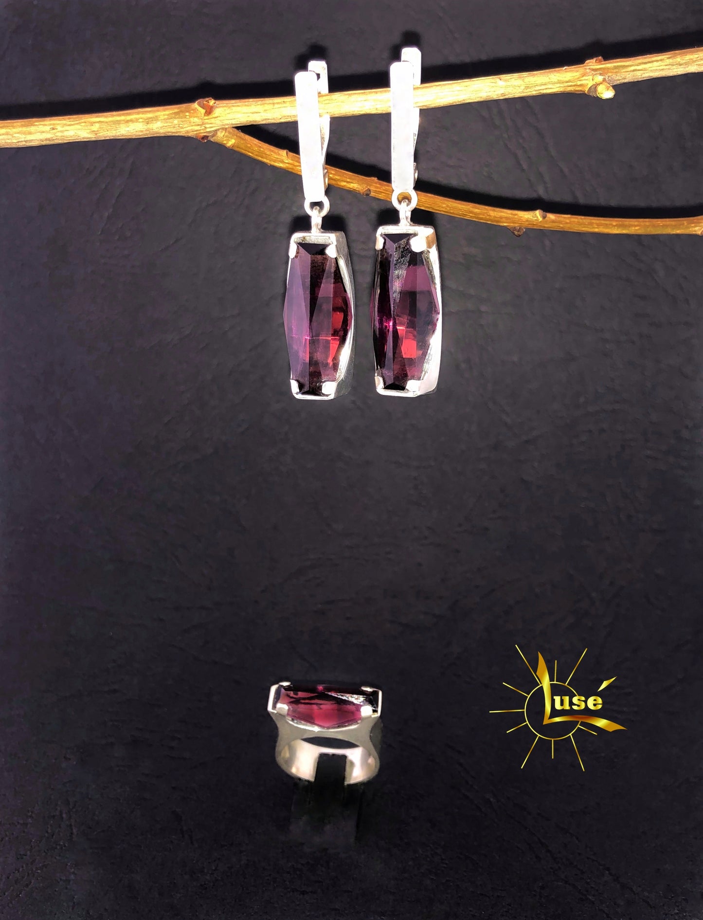 Amethyst Silver Jewelry Set
