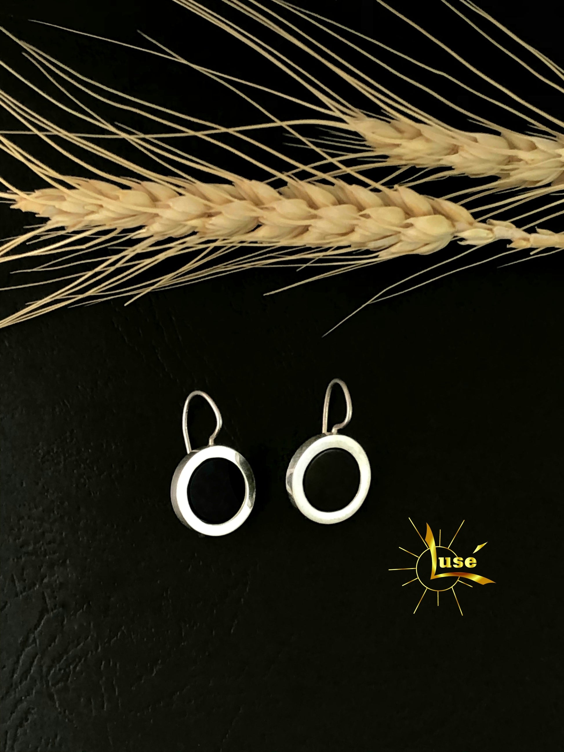 Onyx Silver Earrings