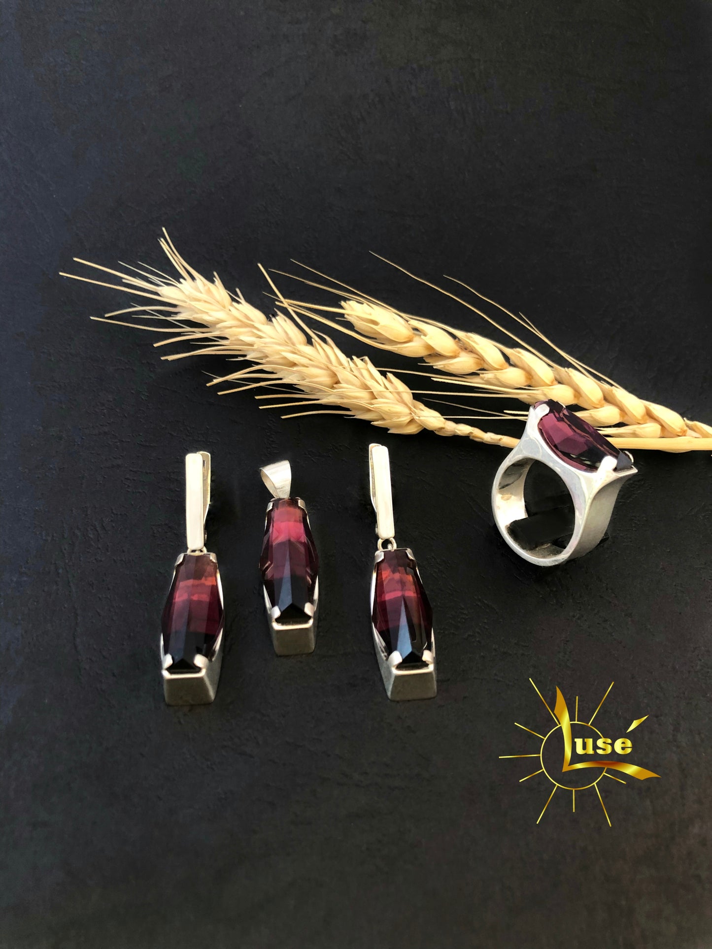 Amethyst Silver Jewelry Set