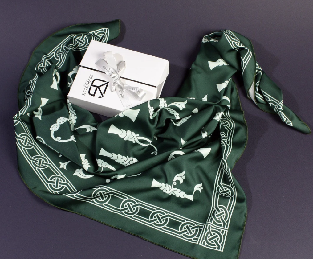 Armenian Alphabet Scarf by Grigoryan Scarves - 19"X19"