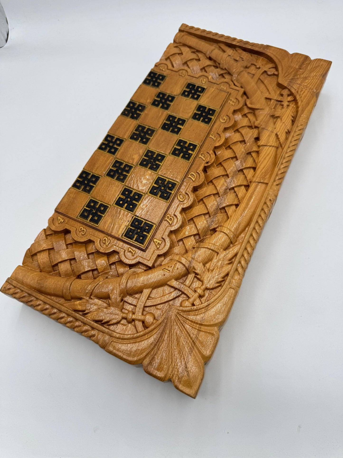 Handmade Folding Wooden Chess Set: Armenian Craftsmanship Շախմատ