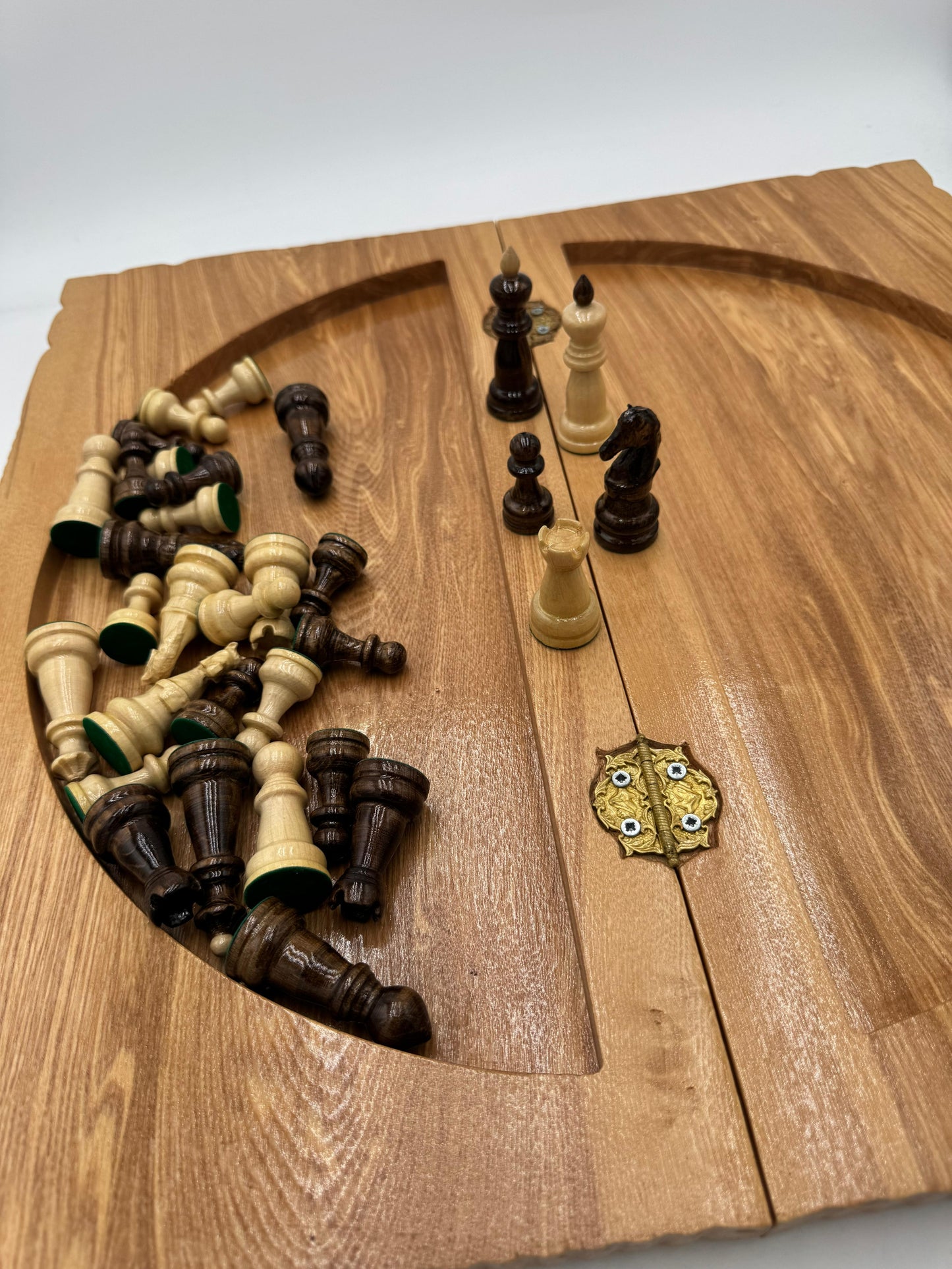 Handmade Folding Wooden Chess Set: Armenian Craftsmanship Շախմատ