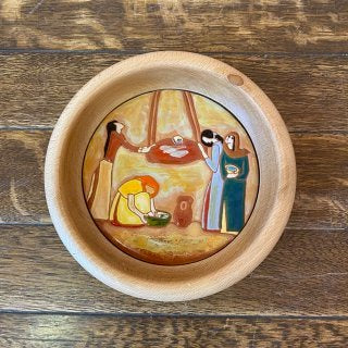 Wooden Plate with Ceramic Tile