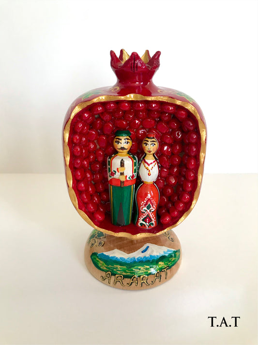 Wooden Pomegranate with Dolls