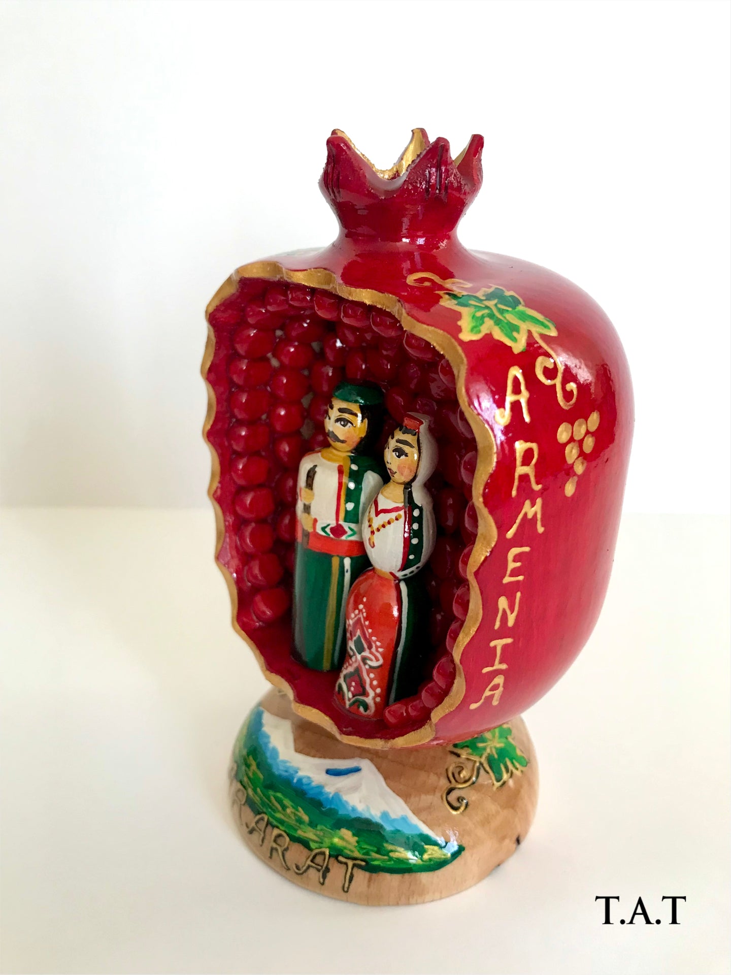 Wooden Pomegranate with Dolls