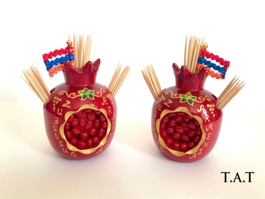 "Pomegranate" Toothpick Jar Set“3”