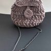 Crocheted Cross Body Bag with knitted yarn