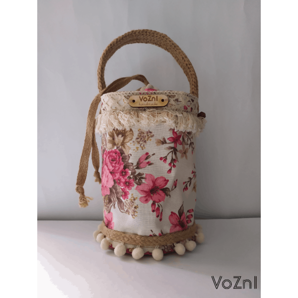 "Flowers" Cylindrical Bag