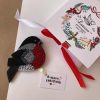 Brooch Bullfinch bird