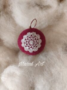 christmas ornament ,needle lace