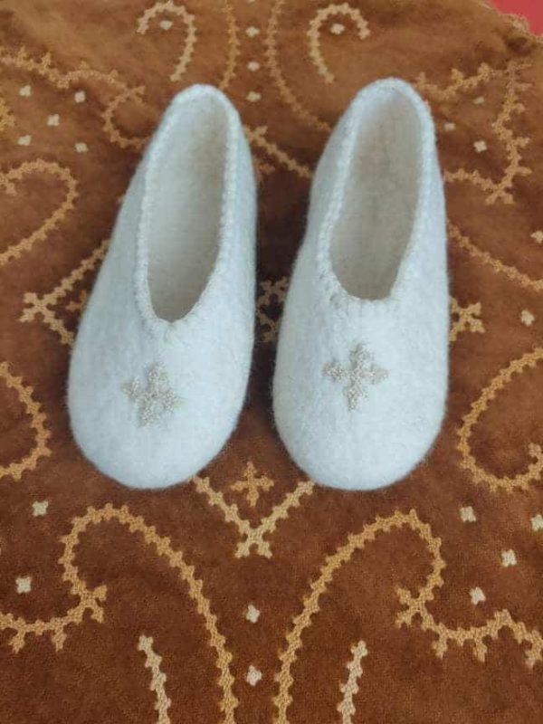 Marash Embroidery Felt Baptism Shoes