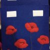 Folder with poppy design ( blue)