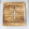 The 18k Gold Plated MEDIUM Micro Pave Cross link chain necklace