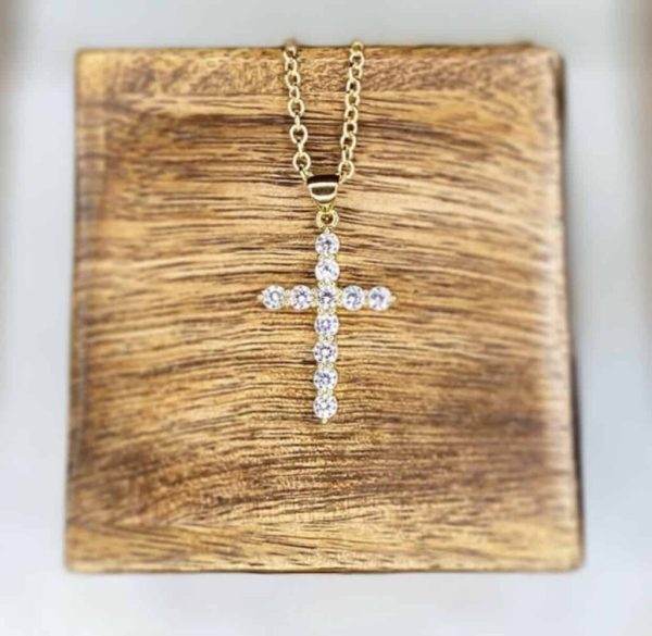 Gold Diamond Cross Necklace