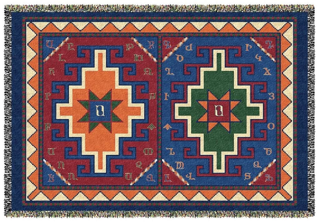 Armenian Alphabet Tapestry Throw On A Rug Design By Anet S Collection Marketplace