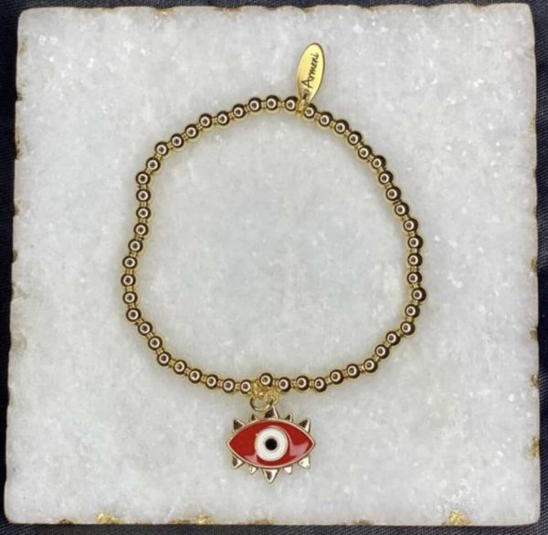 "Evil Eye" Gold Ball Bead Chain