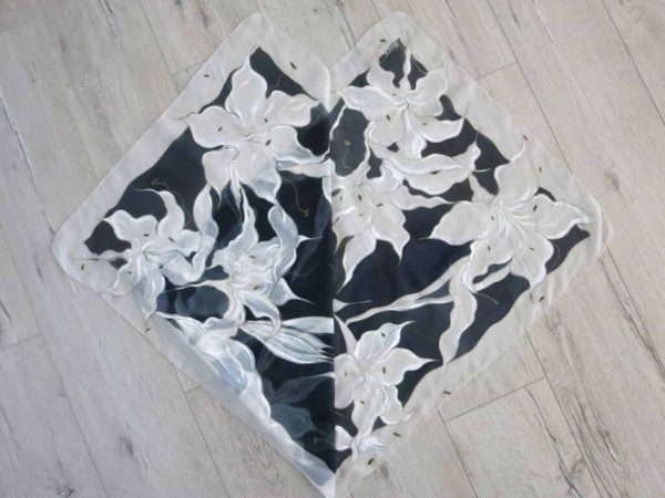 "White Lili" Silk Scarf