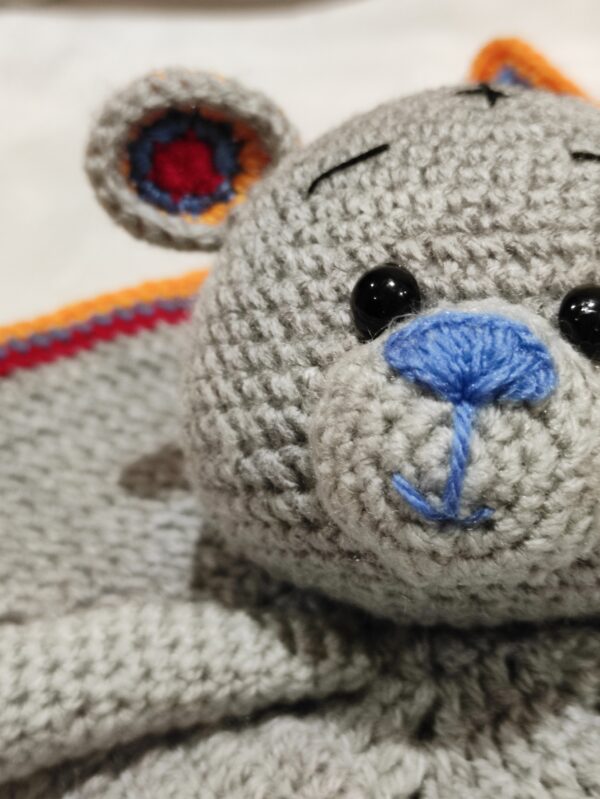 Armenian Teddy Bear Lovey | Crochet Baby Comforter Doudou | Baby Snuggle Toy Soother Blanket