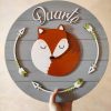 Trendy Boho Personalized Nursery Wall Art | Armenian Baby Wood Nursery Decor Fox and Arrow 3D Name Sign