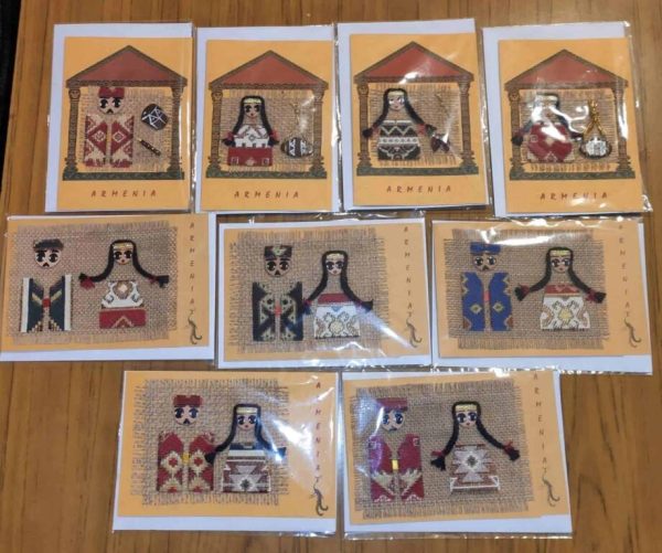 Hand-made Armenian Greeting Cards with Ceramic Pieces 9 card pack