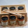 Wooden Box 6 Types of Natural Honey (each net 45gr) w/ Wooden Spoon