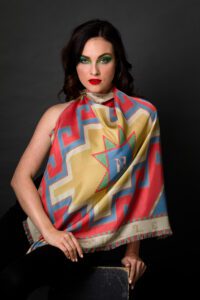 Armenian Alphabet Square Scarf by Anet’s Collection