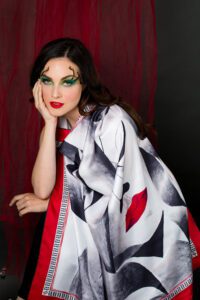 Red Lips Silk Scarf by Anet’s Collection
