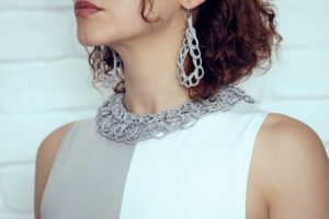 Crochet Grey necklace