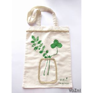 Tote bag Green leaf by Vozni