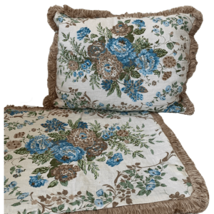 Floral Hand Beaded Pillow Case Set of 2
