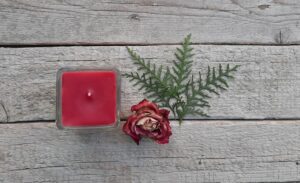 Armenian Natural Beeswax Candle Scented with Rose Essential Oil