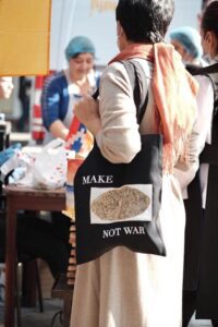 Tote bag “Make Zhengyalov Hats Not War”