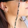 Black crystal with round silver balls and flower silver colored beads