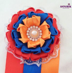 Armenian Tri-color Hair Ribbons from Satin | Handmade