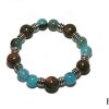 handmade with natural stone Green Cat eye stone / blue bead natural stone